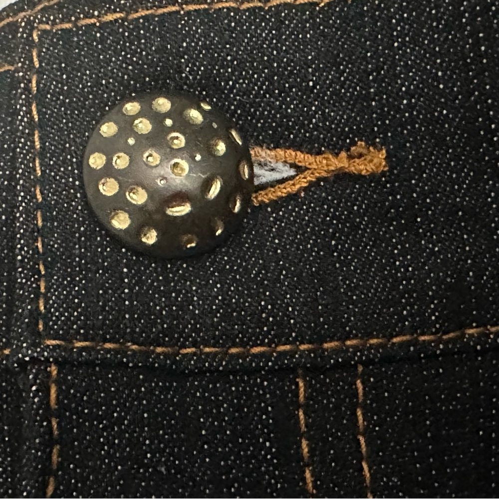 V Cristina Jeans Cropped 2P Black Beaded Cheetah Print Satin Hem - Picture 4 of 9